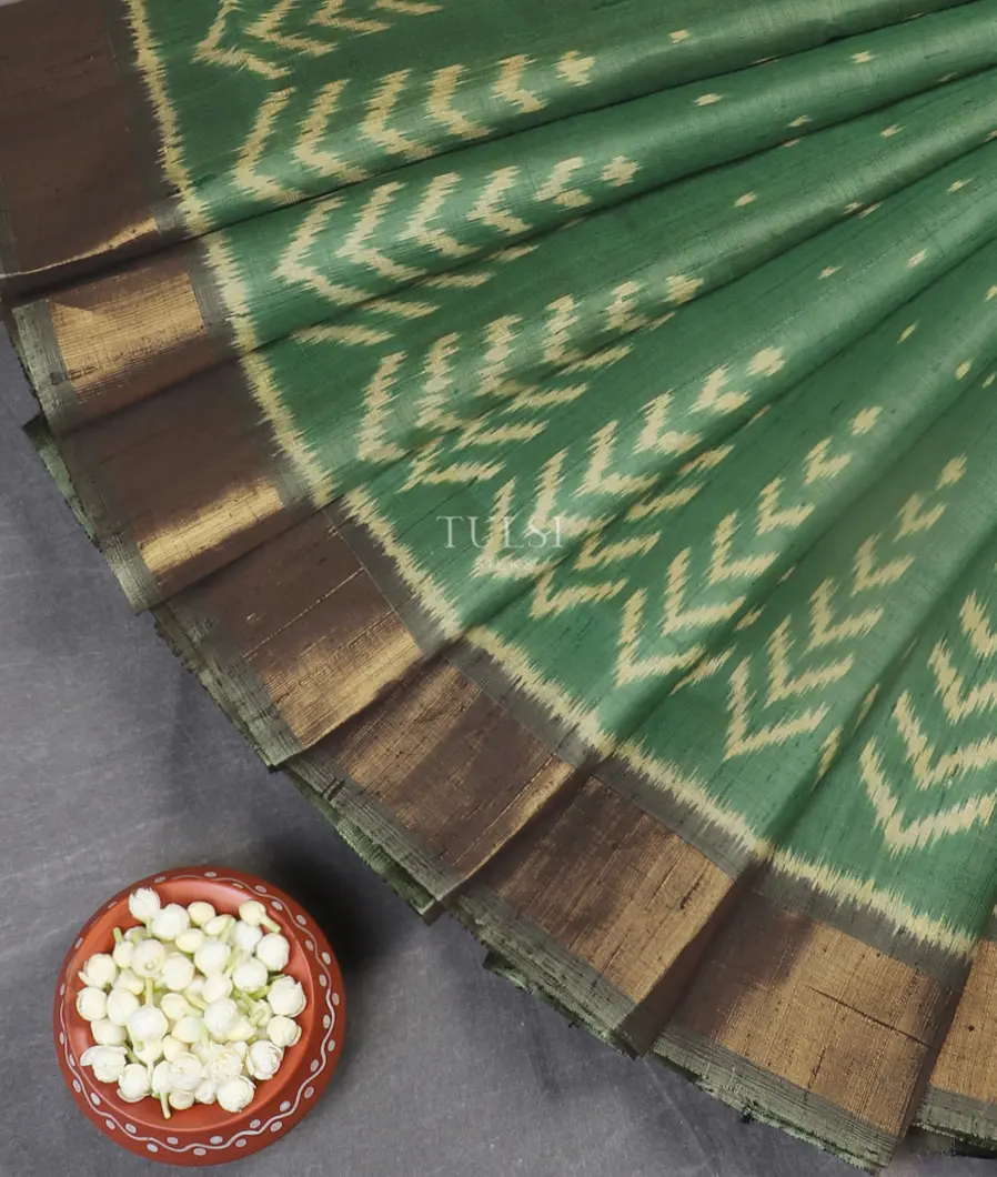 Green Patola Silk Saree T5282524