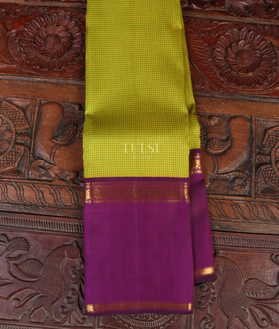 Green and Yellow Kanjivaram Silk Saree T532822-image