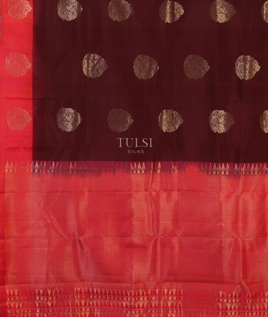 Brown Soft Silk Saree T5359754