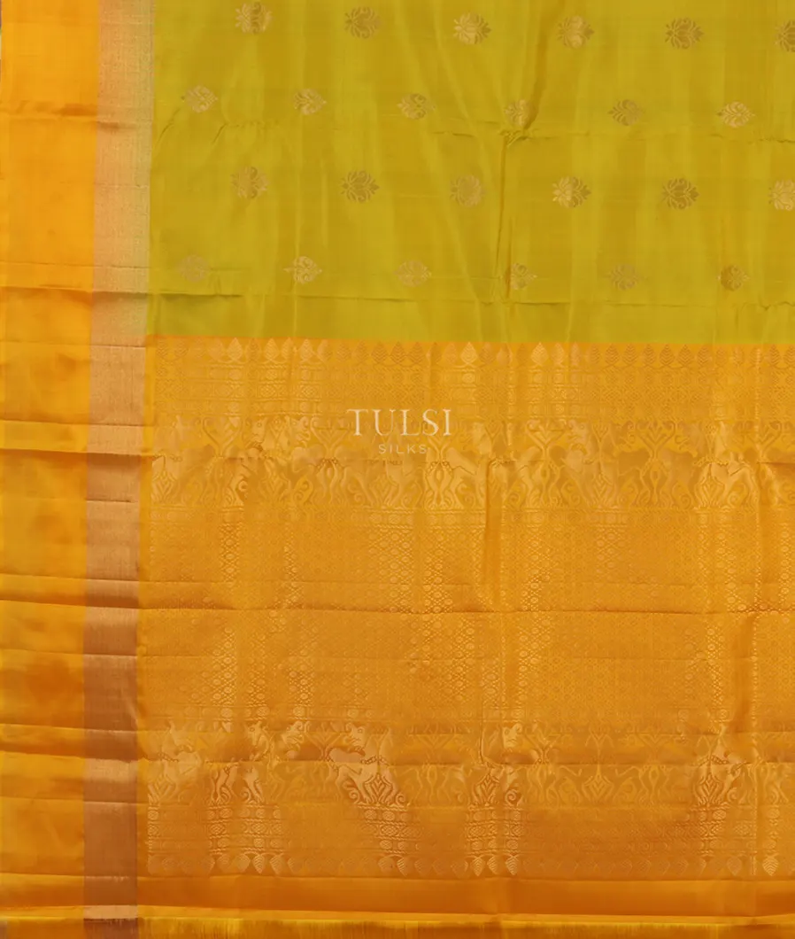 Yellowish Green Soft Silk Saree T5060844