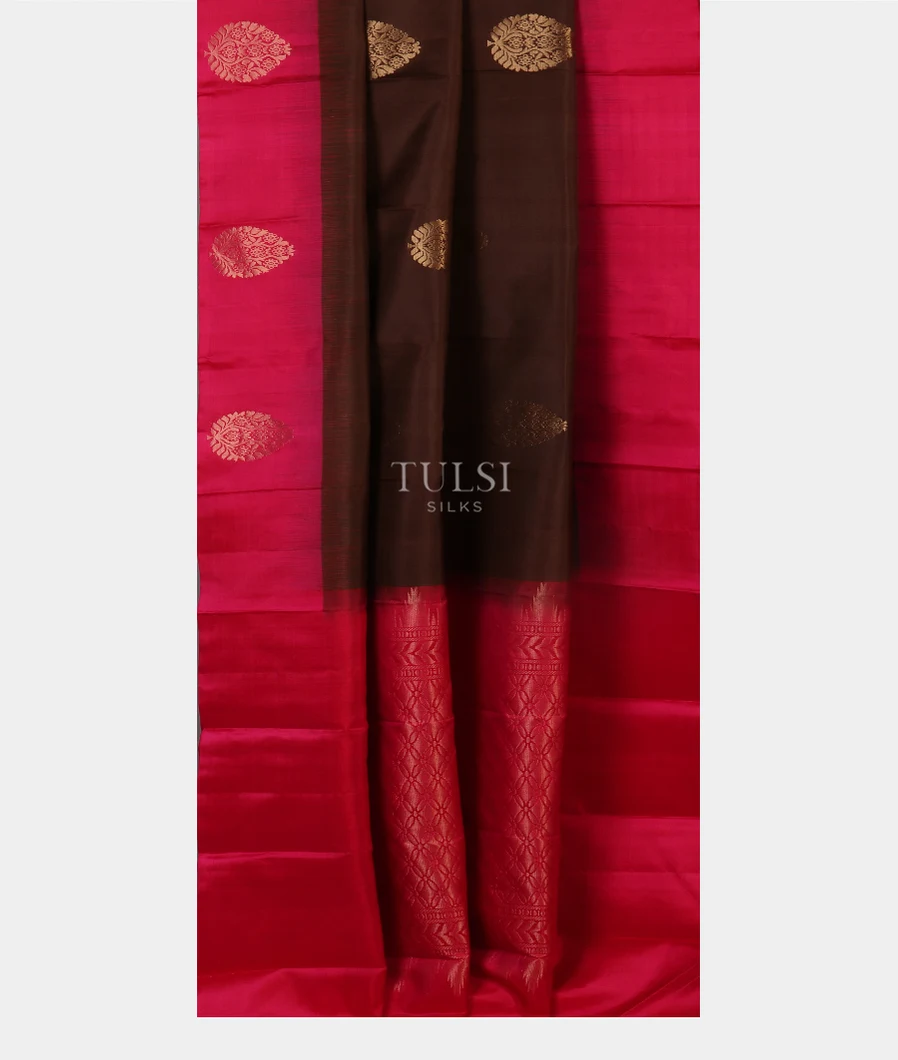 Brown Soft Silk Saree T5359812