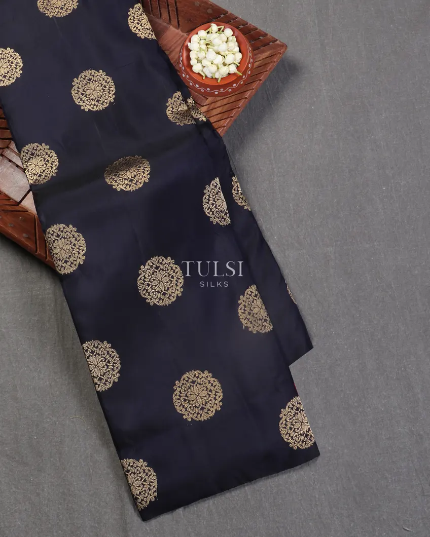 Midnight Blue Kanjivaram Silk Saree T536982-image