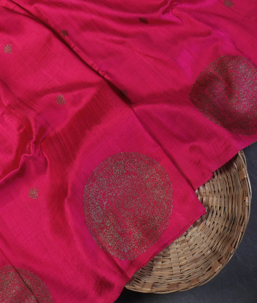 Magenta Banaras Tussar Saree T537842-image