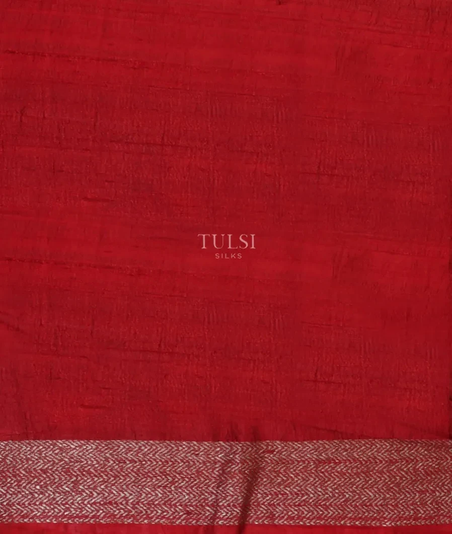 Bottle Green Banaras Tussar Saree T5378433