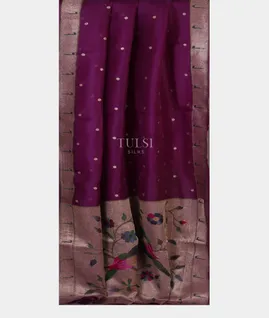 Purple Organza Embroidery Saree T5353182