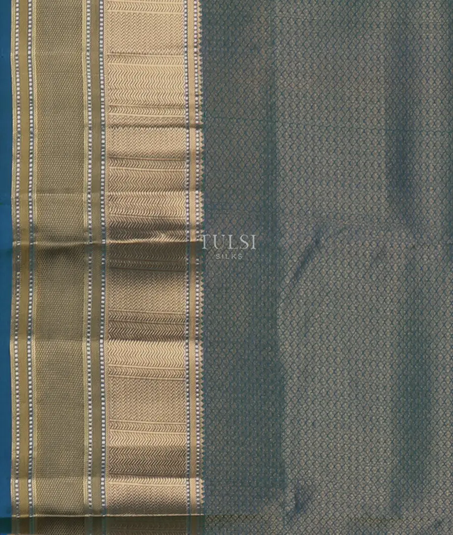 Peacock Blue Soft Silk Saree T5049453