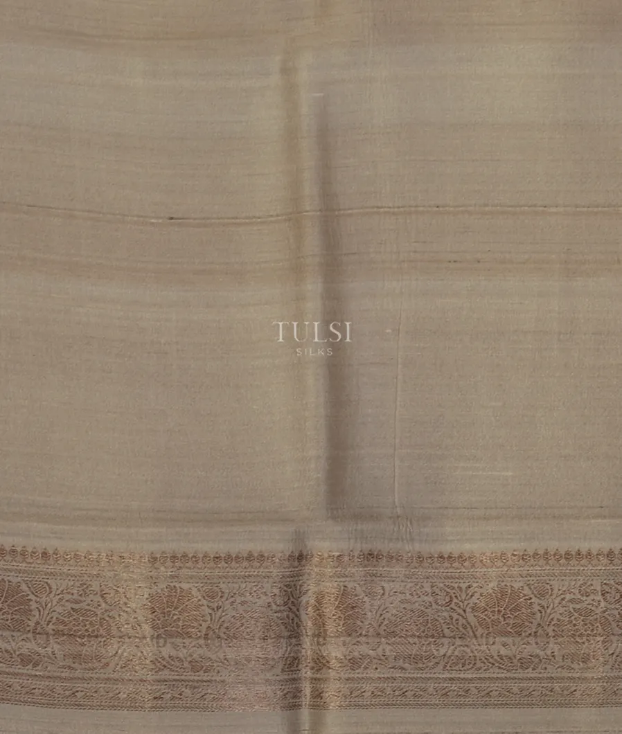 Light Grey Printed Banaras Tussar Georgette Saree T4546993