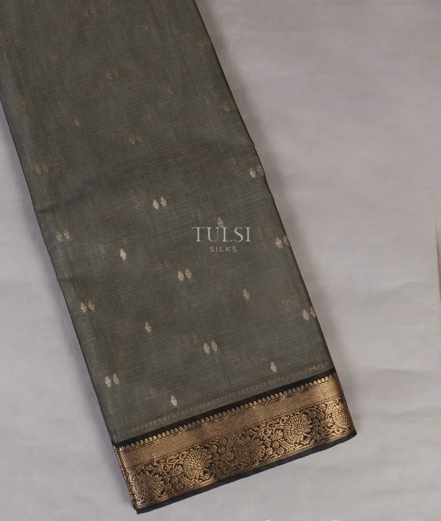 Grey Silk Cotton Saree T534242-image