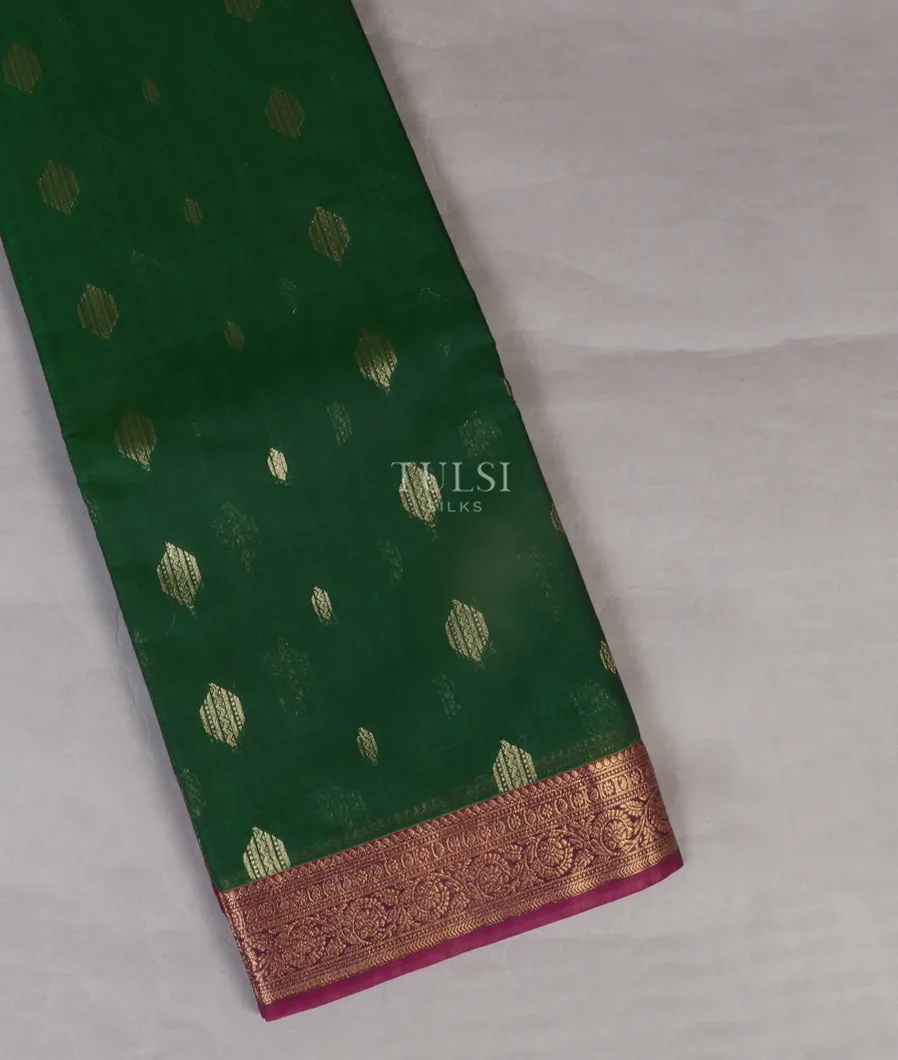 Green Silk Cotton Saree T534335-image