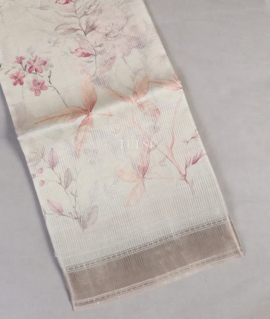 Grey Tussar Kota Saree T520962-image