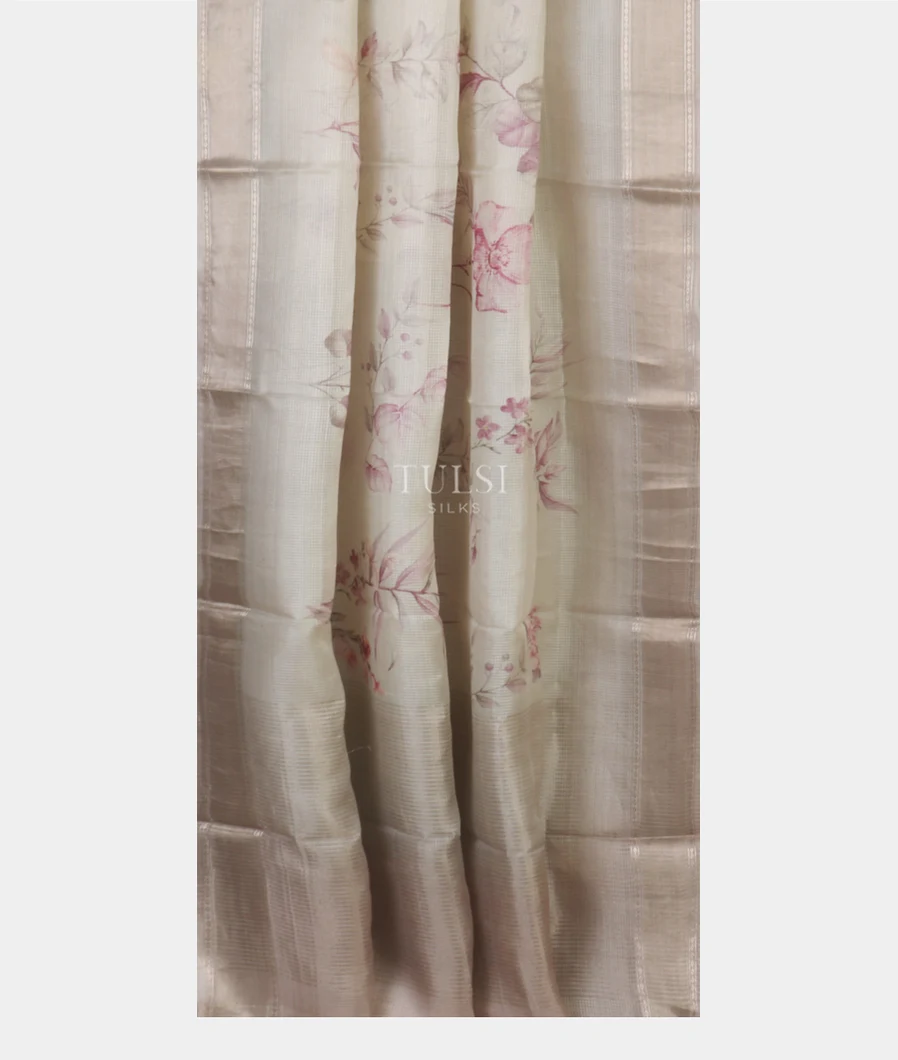 Grey Tussar Kota Saree T5209622