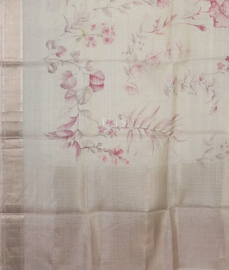 Grey Tussar Kota Saree T5209624