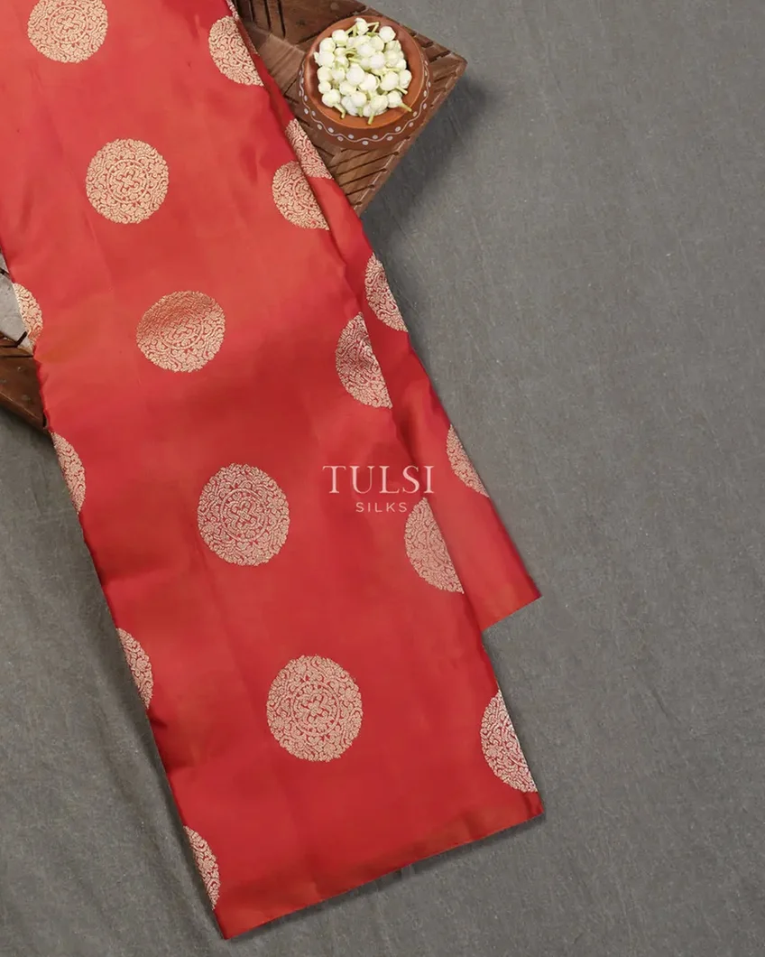 Pinkish Orange Kanjivaram Silk Saree T538851-image