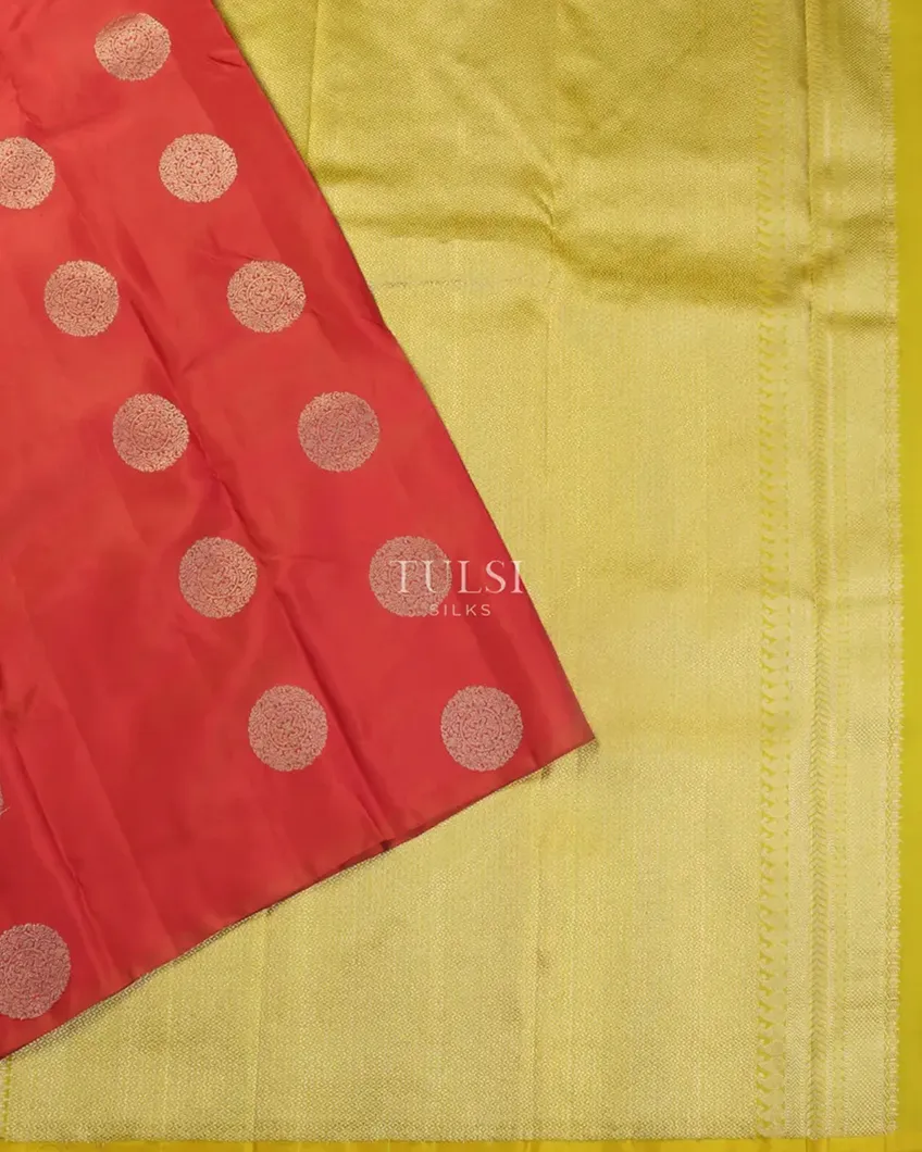 Pinkish Orange Kanjivaram Silk Saree T5388514