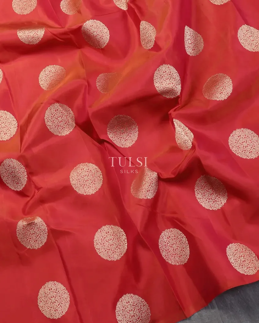 Pinkish Orange Kanjivaram Silk Saree T5388515