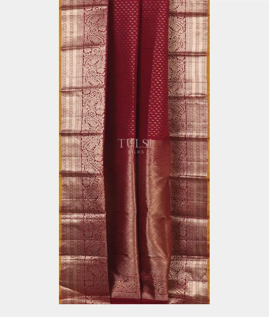 Burgundy Kanjivaram Silk Saree T5368262