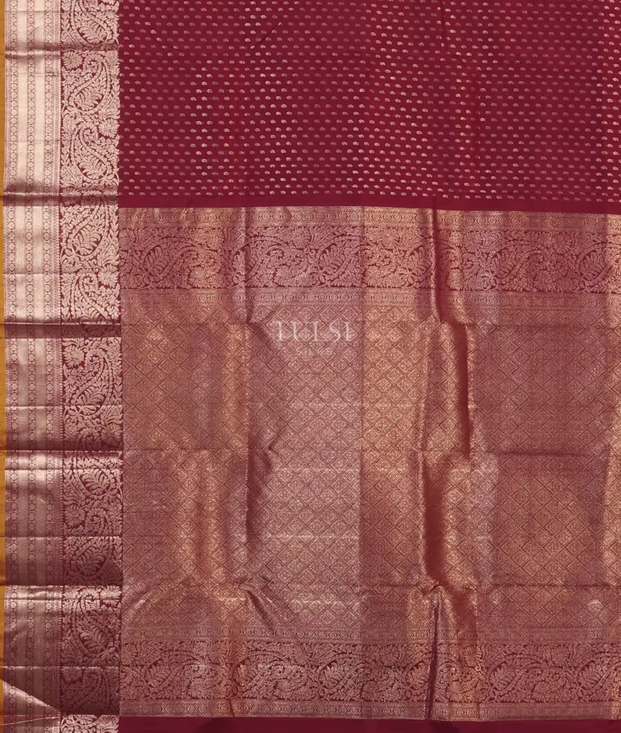 Burgundy Kanjivaram Silk Saree T5368264