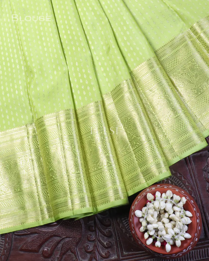 Light Green Kanjivaram Silk Saree T5273612
