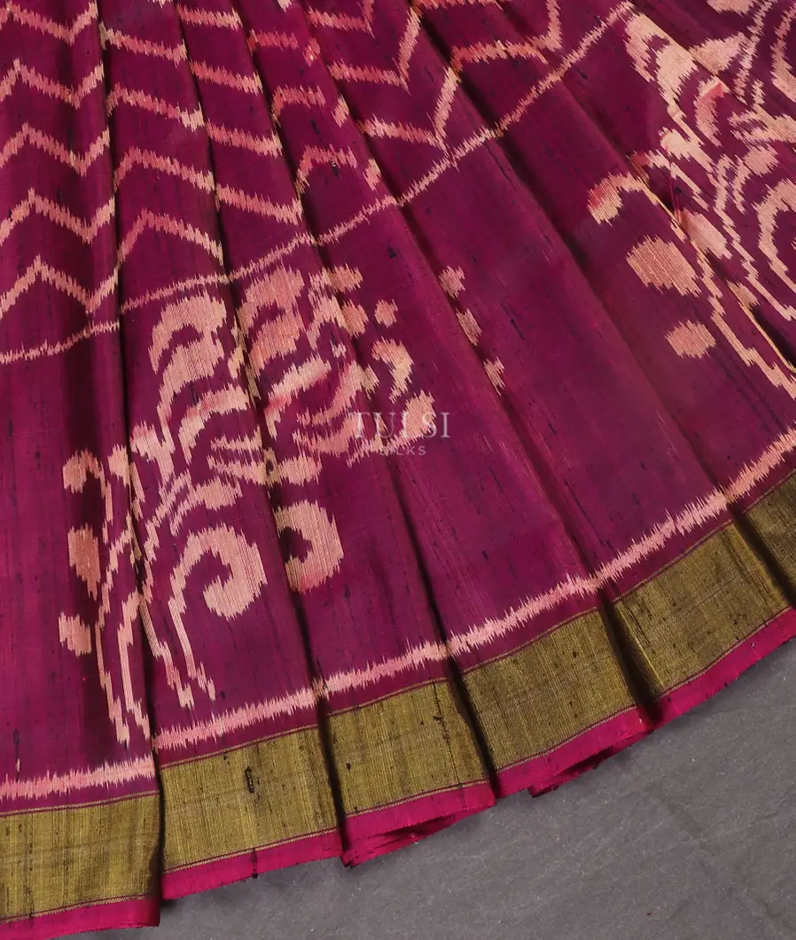 Purple Patola Silk Saree T5395544