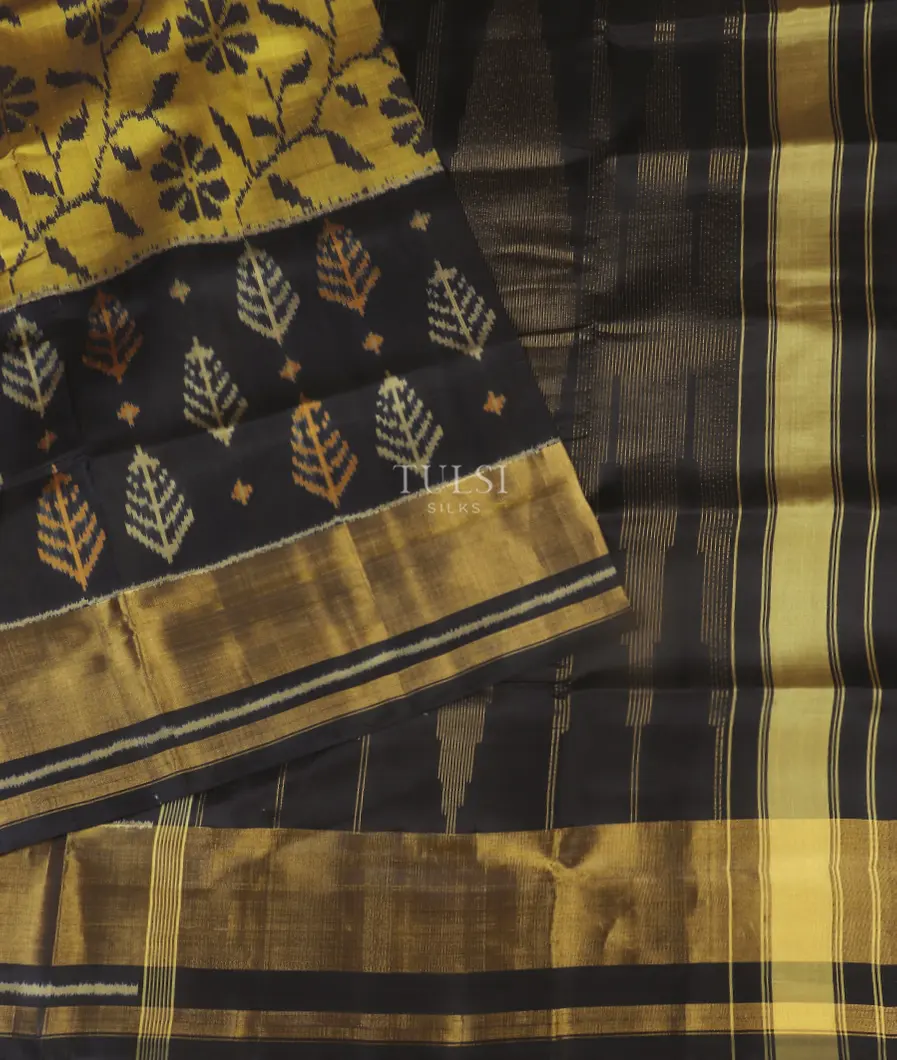 Mehndi Green Patola Silk Saree T5395562