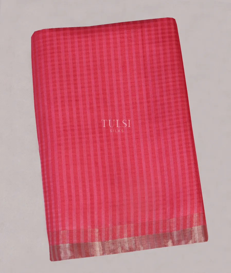 Pink Woven Raw Silk Saree T539361-image
