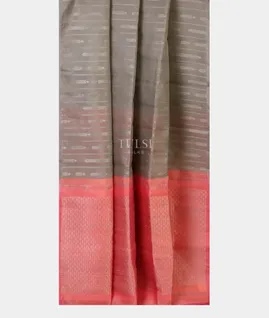 Grey Woven Raw Silk Saree T5395432