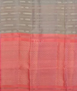 Grey Woven Raw Silk Saree T5395434