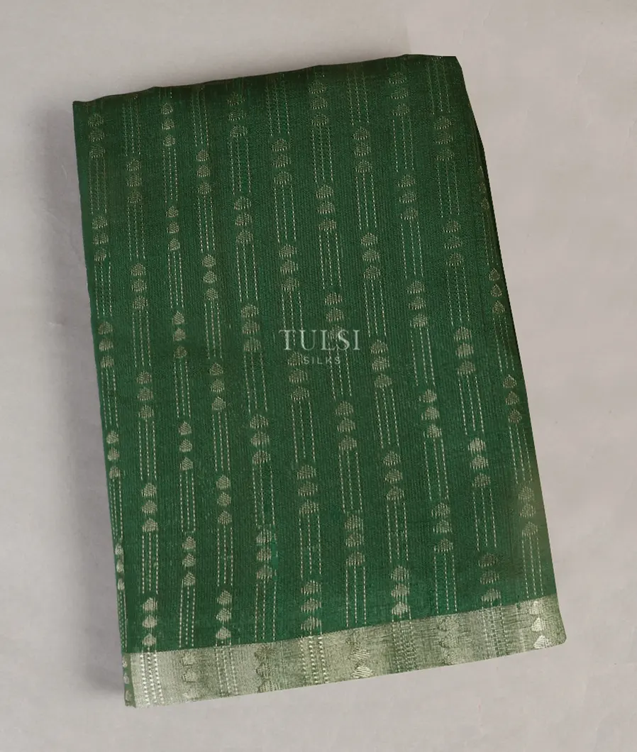 Green Woven Raw Silk Saree T539328-image