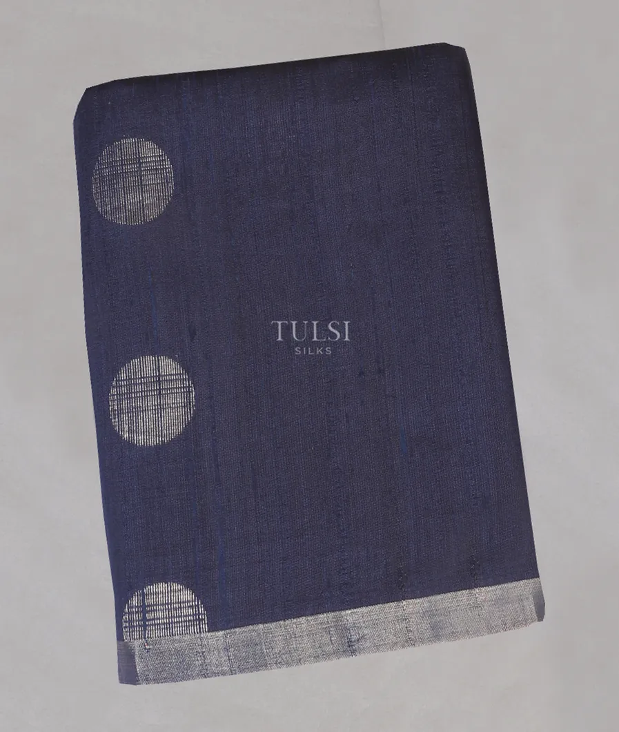 Blue Woven Raw Silk Saree T539354-image