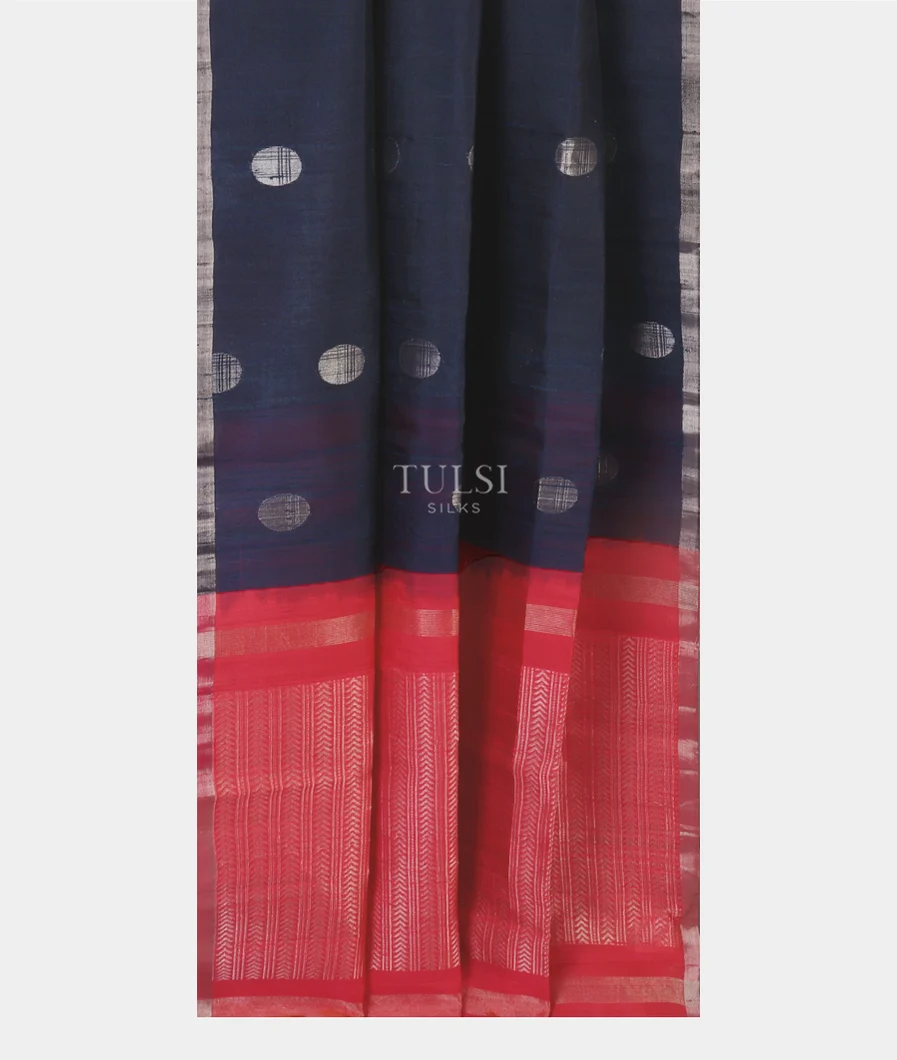 Blue Woven Raw Silk Saree T5393542