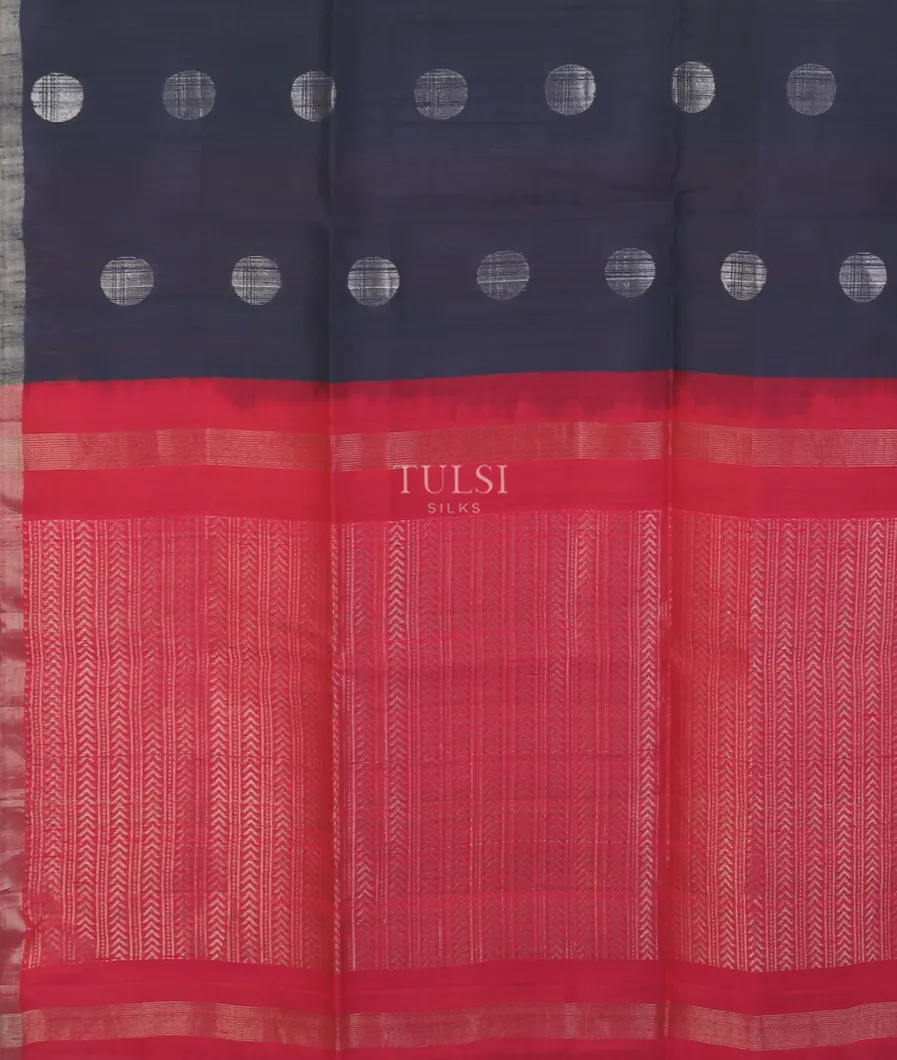 Blue Woven Raw Silk Saree T5393544