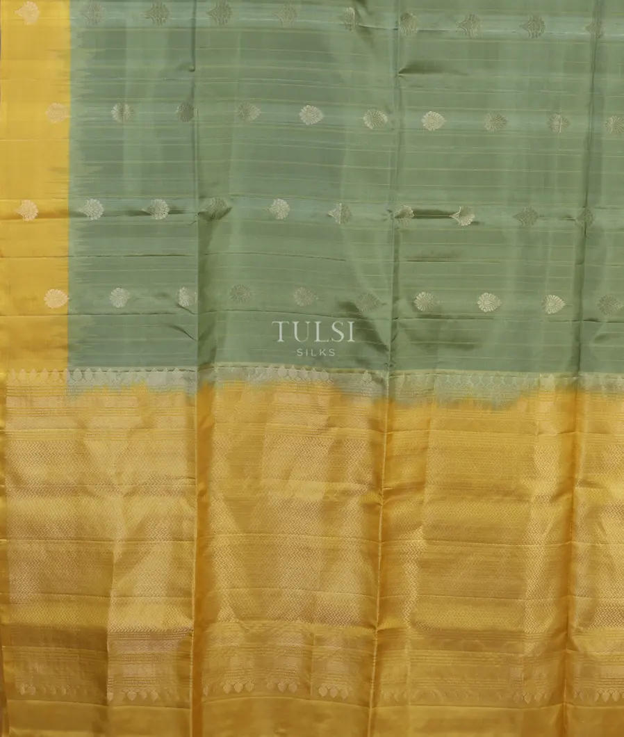 Sage Green Soft Silk Saree T5387164