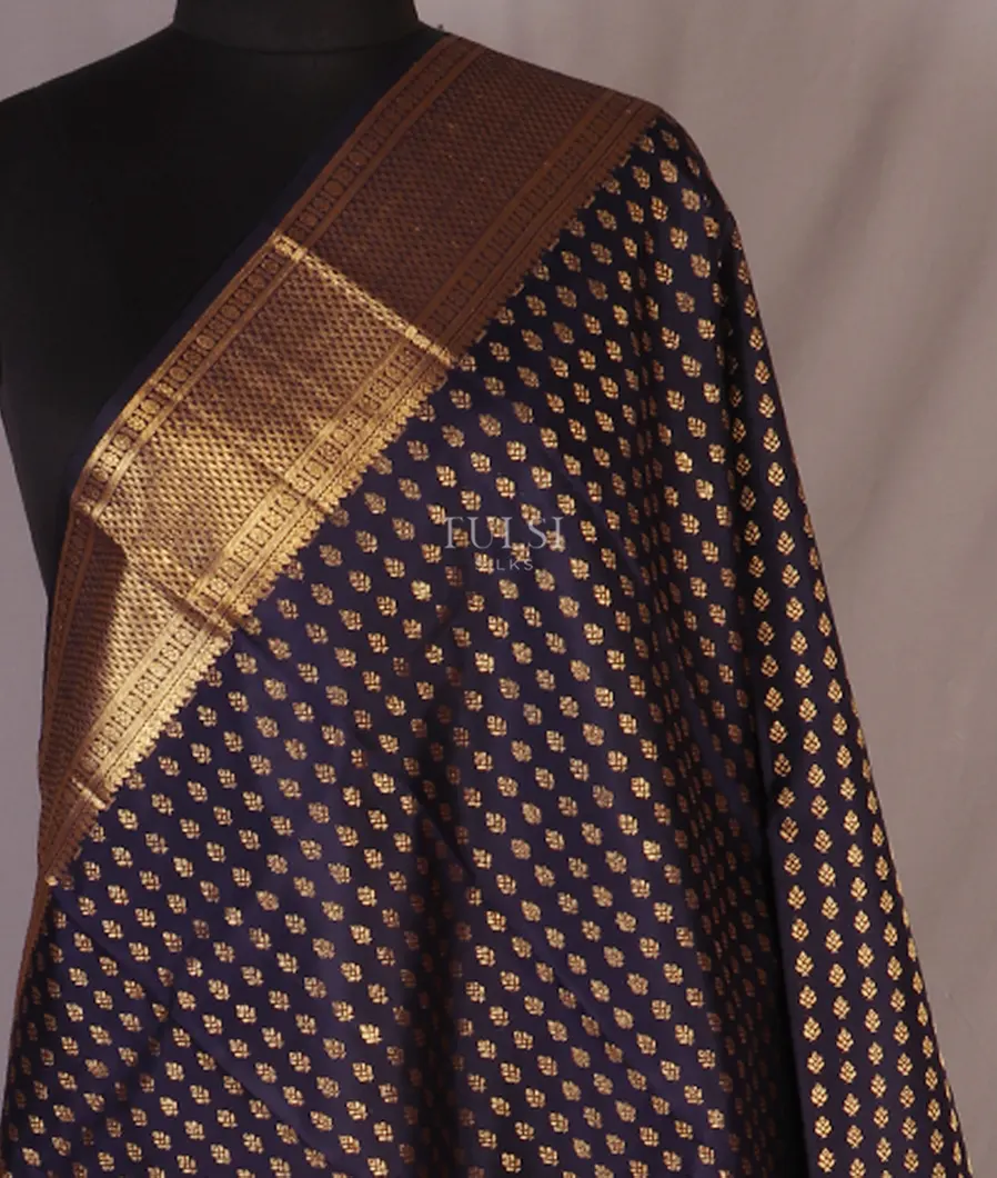 Midnight Blue Kanjivaram Silk Dupatta T459319-image