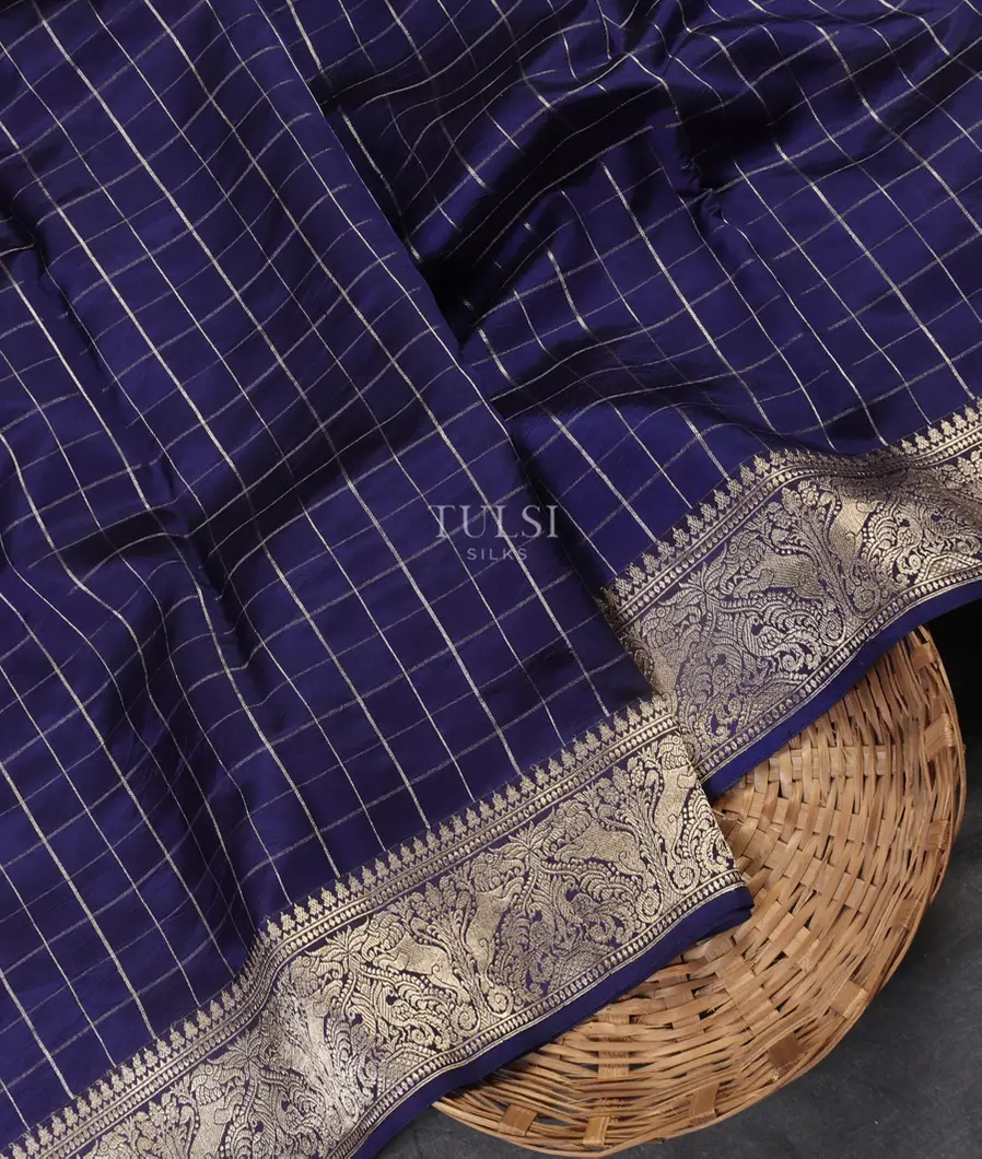 Blue Banaras Silk Saree T537682-image