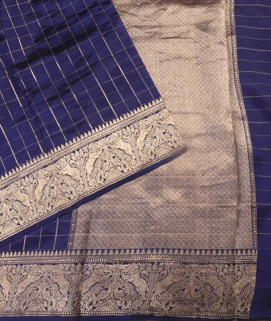 Blue Banaras Silk Saree T5376822