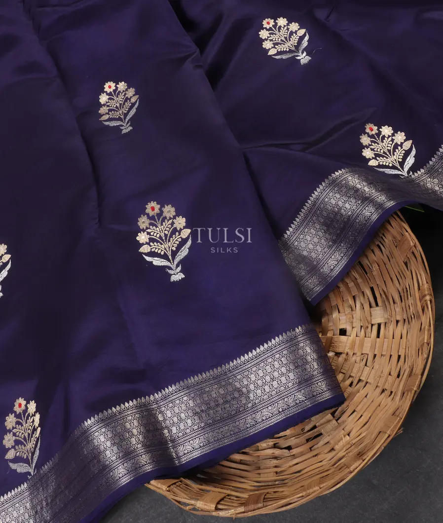 Blue Banaras Silk Saree T537702-image