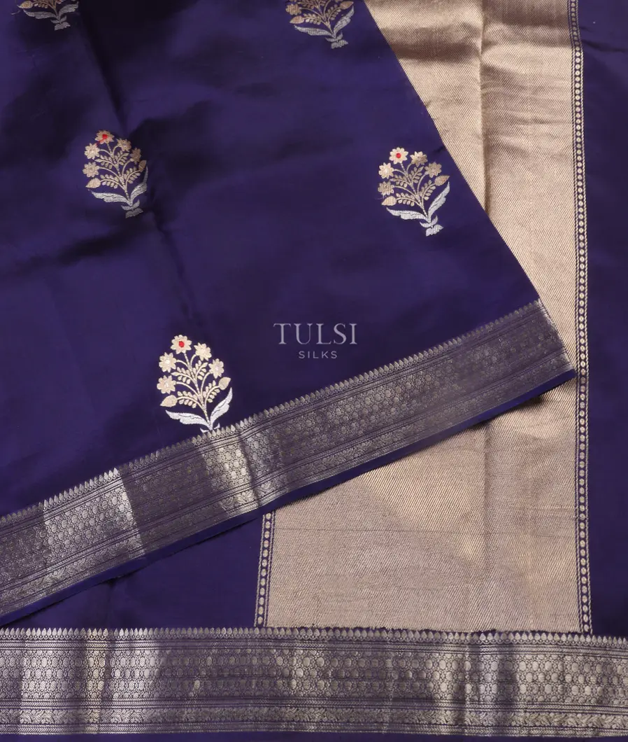 Blue Banaras Silk Saree T5377022