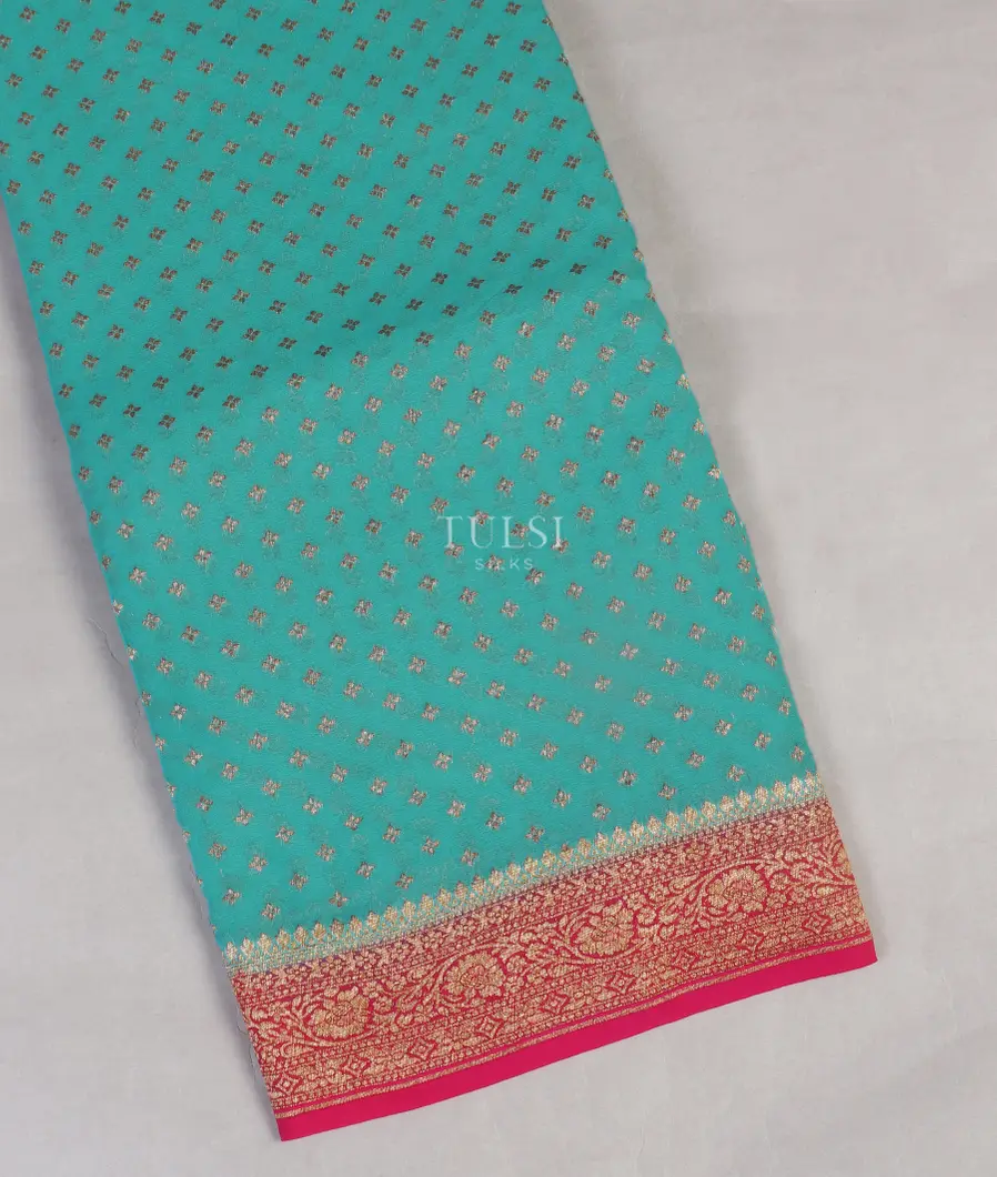 Blue Banaras Georgette Silk Saree T521084-image