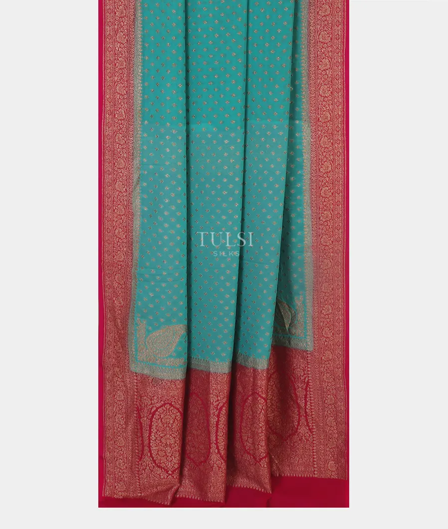 Blue Banaras Georgette Silk Saree T5210842