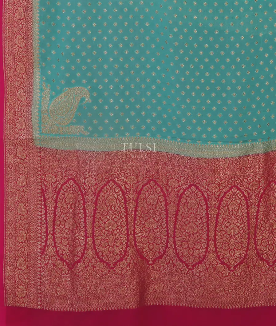 Blue Banaras Georgette Silk Saree T5210844