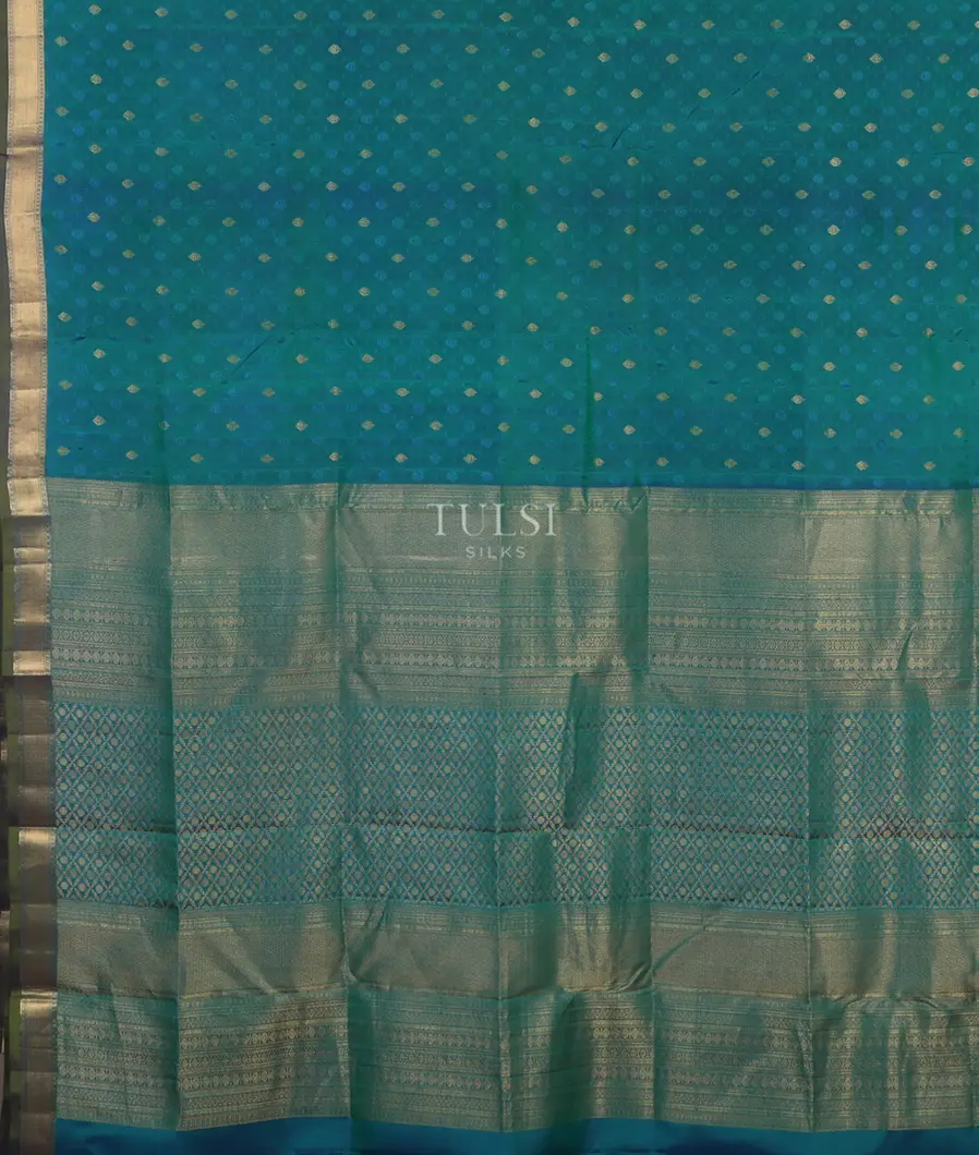 Peacock Blue Soft Silk Saree T5254914