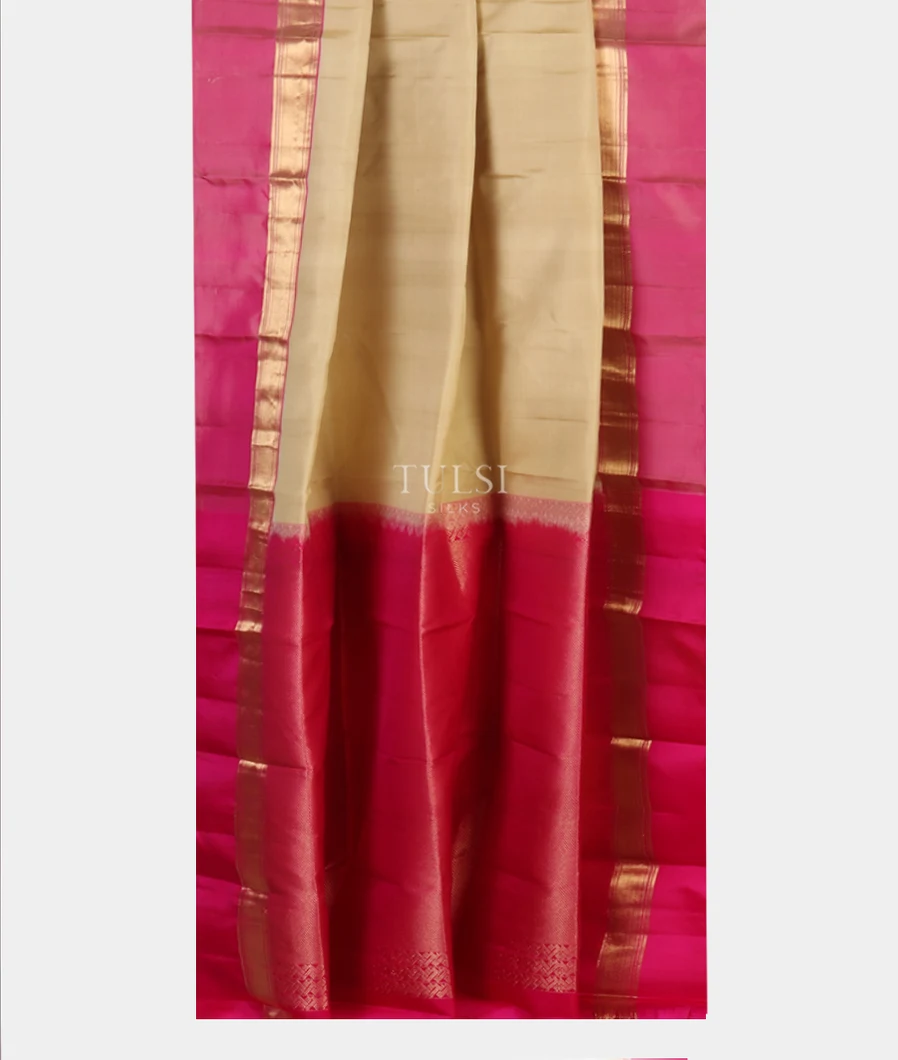 Beige Soft Silk Saree T5306552