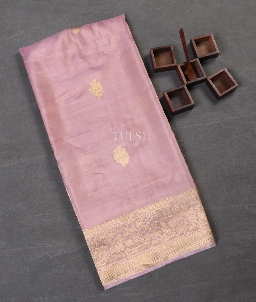 Lavender Banaras Tissue Silk Saree T537742-image