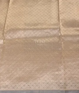 Cream Banaras Tissue Silk Saree T5377463