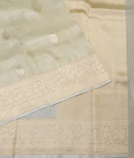 Cream Banaras Tissue Silk Saree T5377464