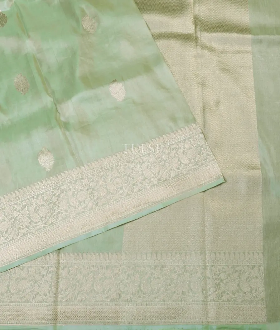 Green Banaras Tissue Silk Saree T5377404