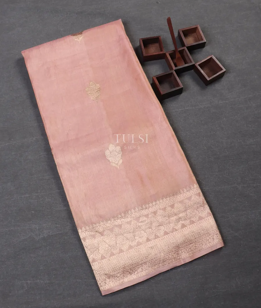 Pink Banaras Tissue Silk Saree T537747-image