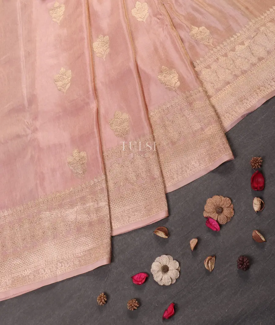 Pink Banaras Tissue Silk Saree T5377472
