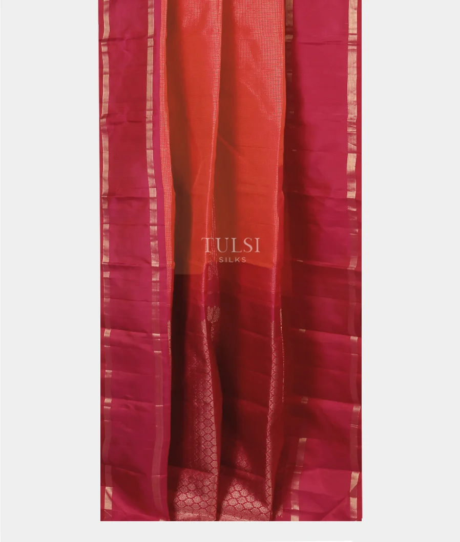 Pinkish Orange Kanjivaram Silk Saree T5385322