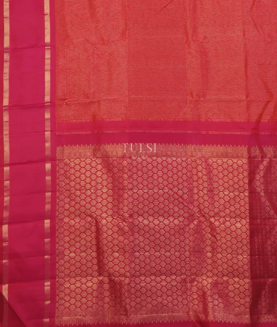 Pinkish Orange Kanjivaram Silk Saree T5385324